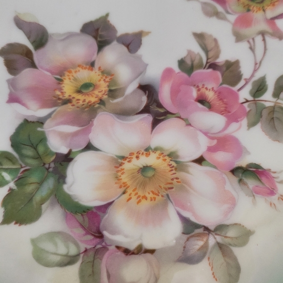 Vtg SCHUMANN ARZBERG Bavaria Germany WILD ROSE 10" Platter Plate W/ Handles - Picture 4 of 7